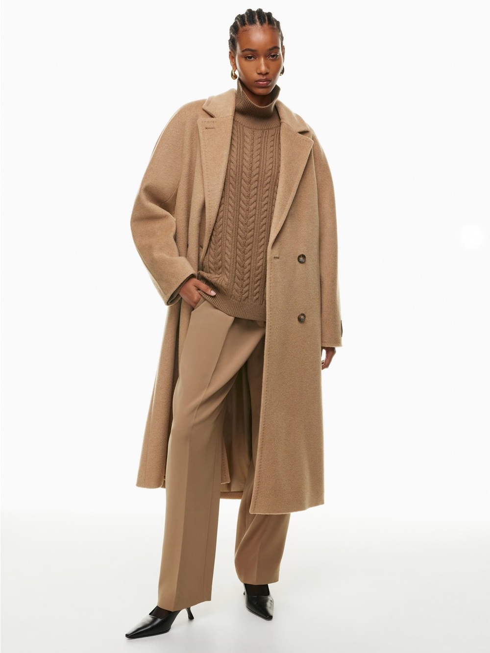 Aritzia Slouch Coat Babaton Size 1 Camel Tan Brown